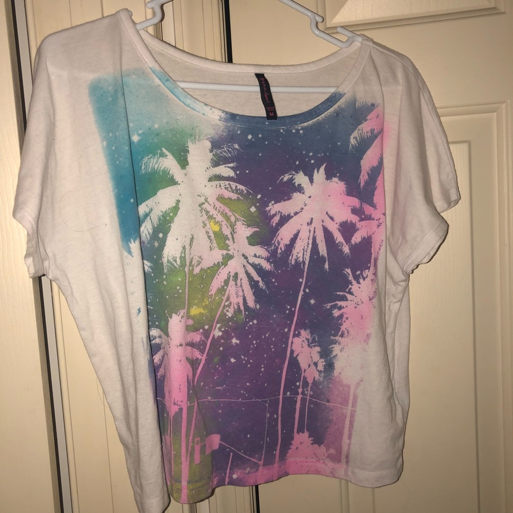 Tropical Palm Tree Tee Size Medium hybrid apparel